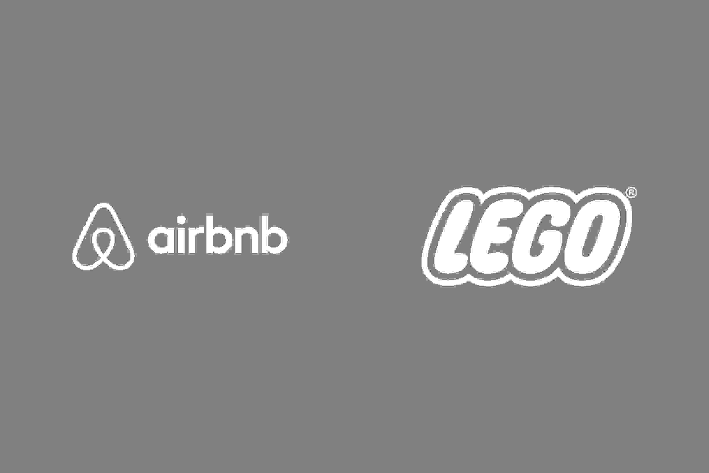 Airbnb and LEGO logo side by side